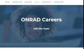 
							         Careers | ONRAD - ONRAD, Inc.								  
							    