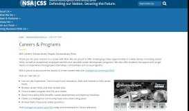 
							         Careers & Programs - National Security Agency								  
							    