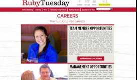 
							         Careers - Ruby Tuesday, Inc.								  
							    