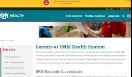
							         Careers - UNM Health Sciences Center - University of New Mexico								  
							    