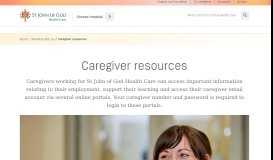 
							         Caregiver resources - St John of God Health Care								  
							    