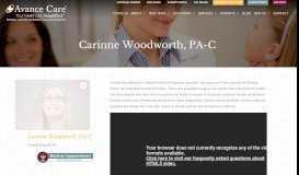 
							         Carinne Woodworth, PA-C - Avance Care								  
							    