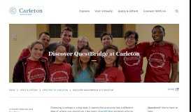 
							         Carleton, QuestBridge, and You | Carleton Admissions								  
							    