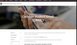 
							         Carleton Student Email (CMAIL) - Information Technology Services								  
							    