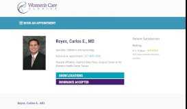 
							         Carlos E. Reyes, MD - Womens Care Florida								  
							    