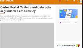 
							         Carlos Portal Castro candidato pela segunda vez em Crawley								  
							    