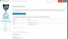 
							         Carlson Wagonlit Travel - Accesso Profilo Online - WikiLeaks - The ...								  
							    