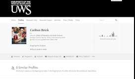 
							         Carlton Brick – Similar Profiles — The UWS Academic Portal								  
							    