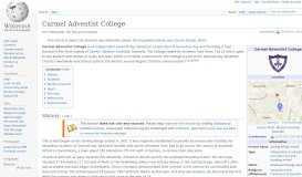 
							         Carmel Adventist College - Wikipedia								  
							    