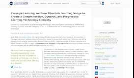 
							         Carnegie Learning and New Mountain Learning Merge to Create a ...								  
							    