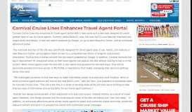 
							         Carnival Cruise Lines Enhances Travel Agent Portal - Cruise Industry ...								  
							    