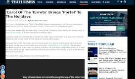 
							         'Carol Of The Turrets' Brings 'Portal' To The Holidays | Tech Times								  
							    