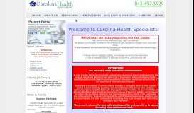 
							         Carolina Health Specialists® > Home								  
							    