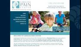 
							         Carolina Pain Center~ Relieving pain, restoring function.								  
							    