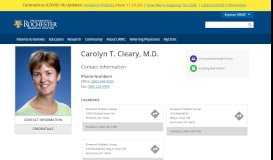 
							         Carolyn T. Cleary, M.D. - University of Rochester Medical Center								  
							    
