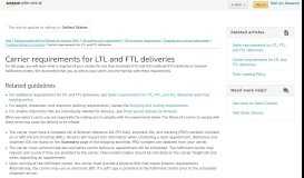 
							         Carrier requirements for LTL and FTL deliveries - Amazon Seller Central								  
							    