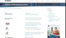 
							         Carrier Underwriting Guides | Pinney Insurance								  
							    