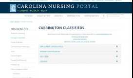 
							         Carrington Classifieds | UNC School of Nursing Portal								  
							    