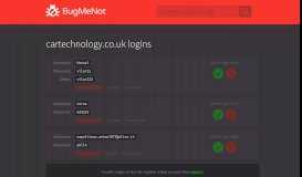 
							         cartechnology.co.uk passwords - BugMeNot								  
							    