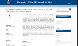 
							         case of nairobi city county self service portal - UoN Repository								  
							    