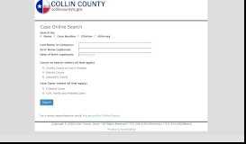 
							         Case Search - Collin County								  
							    