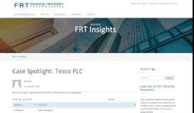 
							         Case Spotlight: Tesco PLC | FRT Services								  
							    