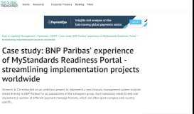
							         Case study: BNP Paribas' experience of MyStandards Readiness Portal								  
							    