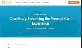 
							         Case Study: Enhancing the Prenatal Care Experience - Center for ...								  
							    