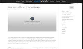 
							         Case Study - Meraki Systems Manager - Source Networks								  
							    