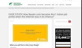 
							         CASE STUDY:How Naukri.com became #no1 Indian job portal when ...								  
							    