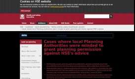 
							         Cases where local Planning Authorities were minded to grant ... - HSE								  
							    