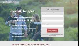 
							         Cash Loans at FreedomCashLoans.com								  
							    