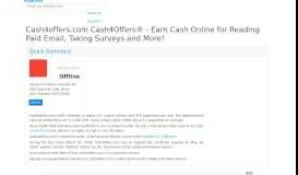 
							         cash4offers.com - Cash4Offers® - Earn Cash Online for ...								  
							    