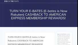 
							         CASHBACK TO AMERICAN EXPRESS ... - eyes on the points								  
							    