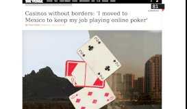 
							         Casinos without borders: 'I moved to Mexico to keep my job playing ...								  
							    