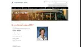 
							         Cassie Vandervelden, CPNP - Allegan General Hospital								  
							    