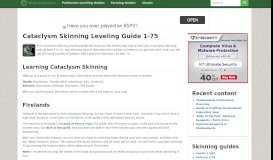 
							         Cataclysm Skinning Leveling Guide 1-75 - (8.1.5) - WoW-professions								  
							    