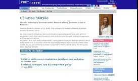 
							         Catarina Marvão | VOX, CEPR Policy Portal								  
							    