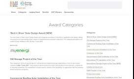 
							         Categories - Solar Power Portal Awards								  
							    