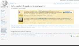 
							         Category talk:Export and import control - Wikipedia								  
							    