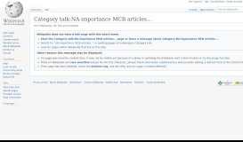 
							         Category talk:NA-importance MCB articles - Wikipedia								  
							    