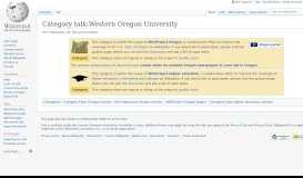 
							         Category talk:Western Oregon University - Wikipedia								  
							    