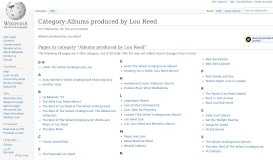 
							         Category:Albums produced by Lou Reed - Wikipedia								  
							    