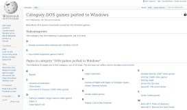 
							         Category:DOS games ported to Windows - Wikipedia								  
							    
