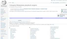 
							         Category:Malayalam playback singers - Wikipedia								  
							    