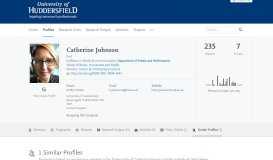
							         Catherine Johnson — University of Huddersfield Research Portal								  
							    