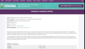 
							         Catholic Schools Office | Catholic Diocese of Toowoomba								  
							    