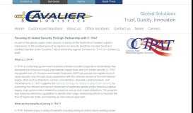 
							         Cavalier Logistics is a C-TPAT Partner								  
							    
