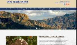 
							         Cave Creek Ranch: Portal AZ Lodging Cottages & Birding								  
							    