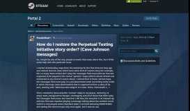 
							         (Cave Johnson messages) :: Portal 2 General Discussions - Steam ...								  
							    